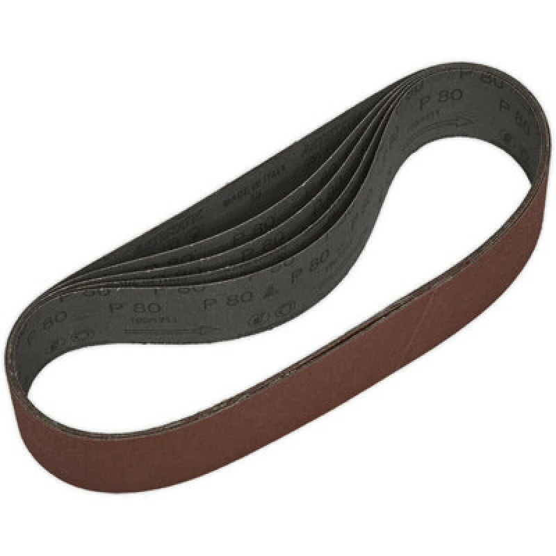 Image of Loops 5 PACK - 50mm x 686mm Sanding Belts - 80 Grit Aluminium Oxide Cloth Backed Loop Multi