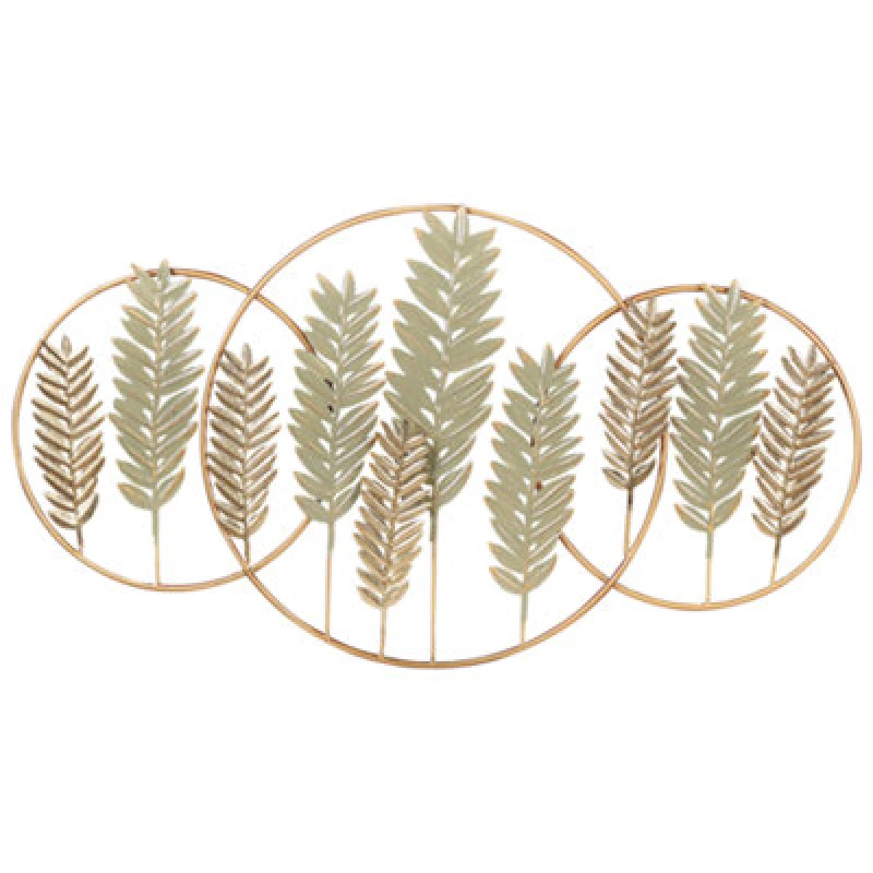 Image of Beliani Wall Decor Leaf Copernicium Metal 50 Cm Gold