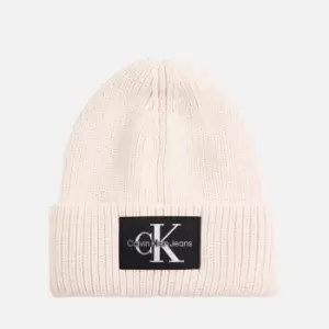 Image of Calvin Klein Jeans Logo-Appliqued Wool-Blend Beanie