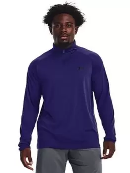 Image of Under Armour Training Tech 2.0 1/2 Zip, Blue, Size S, Men