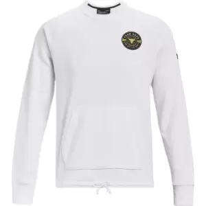 Image of Under Armour Project Rock Terry Crew Sweatshirt Mens - White