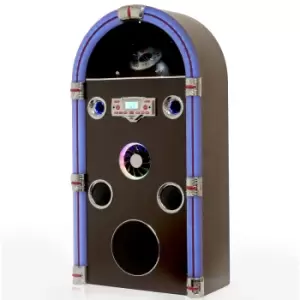 Image of Steepletone Jive Swing Ninety Bluetooth Floor Standing Jukebox with Radio, CD Player, MP3 & Aux-in Playback - Dark Wood