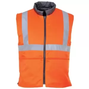 Image of Portwest - RT44ORRL - sz L Hi-Vis Reversible Bodywarmer RIS - Orange - Orange