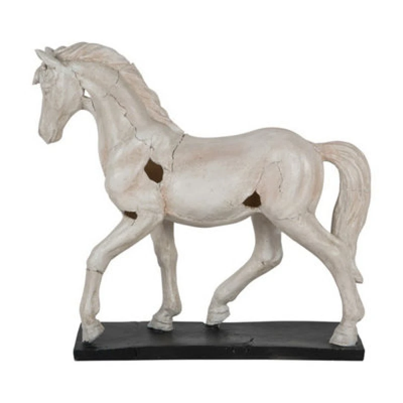 Image of Buttercup Farm Horse Aged Sculpture - Polyresin - L13.2 X W45.2 X H41cm - White
