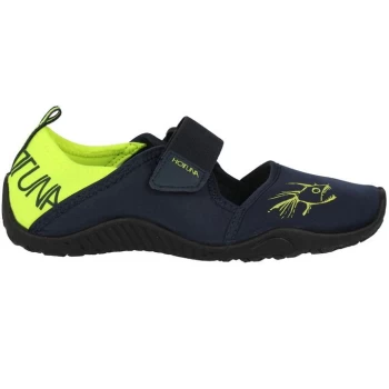 Image of Hot Tuna Splasher Strap Childrens Aqua Water Shoes - Navy/Lime