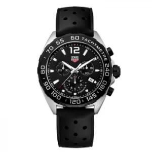 Image of TAG Heuer Formula 1 Wristwatch with Sapphire Glass, Quartz Movement and Black Rubber Strap Buckle