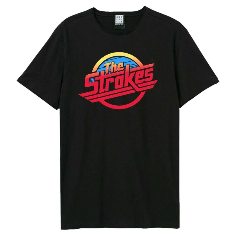 Image of Amplified Amplified Men La Surf The Strokes Logo T-Shirt in Black Size: X-Small Black XS Male 5063852065059