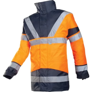 Image of XL Hi-vis Skollfield 4-in-1 Jacket Orange & Navy