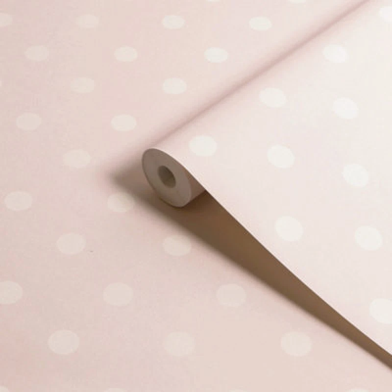 Image of Cath Kidston Button Spot Pink Dotty Wallpaper Wallpaper One Size Pink 71747606000