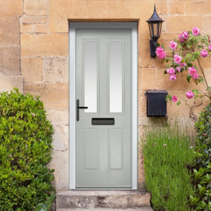 Image of Lacerta Composite Door Carnoustie Agate Grey 920mm X 2090mm Open In Right Hand Obs Glass 10 Year Guarantee - Free Delivery & Smart Lock