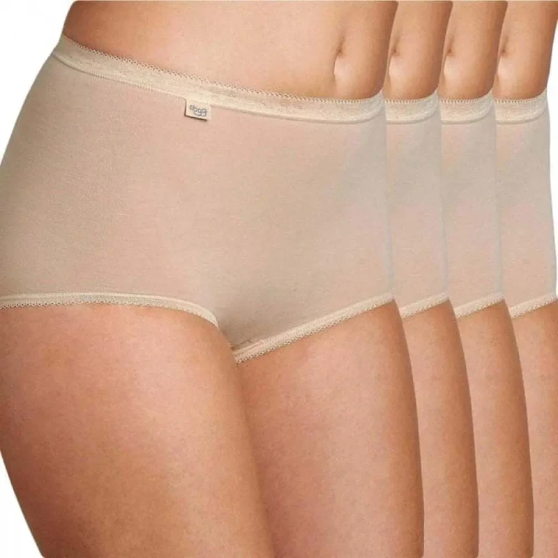 Image of Sloggi Pack of 4 Basic Maxi Knickers Skintone Women 32;30;28;26;24;22;20;18;16;14;12
