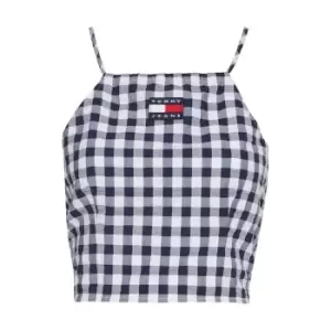 Image of Tommy Jeans Tjw Gingham Strappy Tie Back Top - Multi