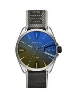 Image of Diesel Black Iridescent Dial Stainless Steel And Black Silicone Strap Mens Watch
