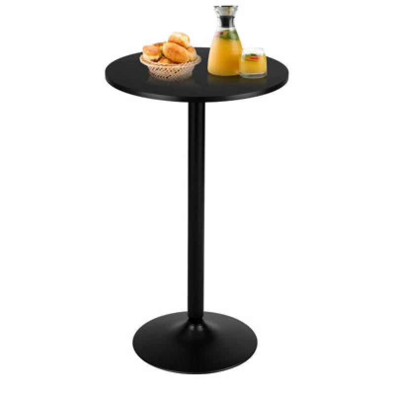 Image of Costway Round Top Pub And Bar Table Standing Bistro Table Circular W/ Solid Base