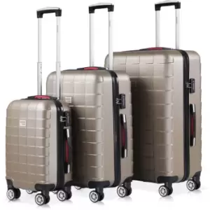 Image of Monzana Exopack Champagne Hard Shell Cream Suitcase 3Pcs Set