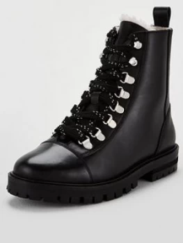 Image of OFFICE Ansel Wool Lined Ankle Boots - Black/Cream, Size 5, Women