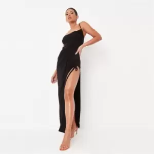 Image of Missguided Front Maxi Dress Slinky - Black