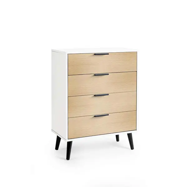 Image of Julian Bowen Alba 4 Drawer Wide Chest - Soft Close - White/Oak ALB022