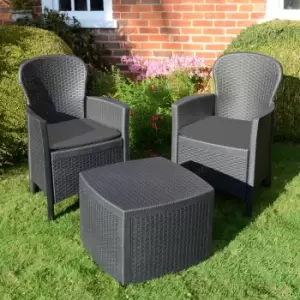 Image of Trabella Sicily 2 Seater Bistro Set Grey