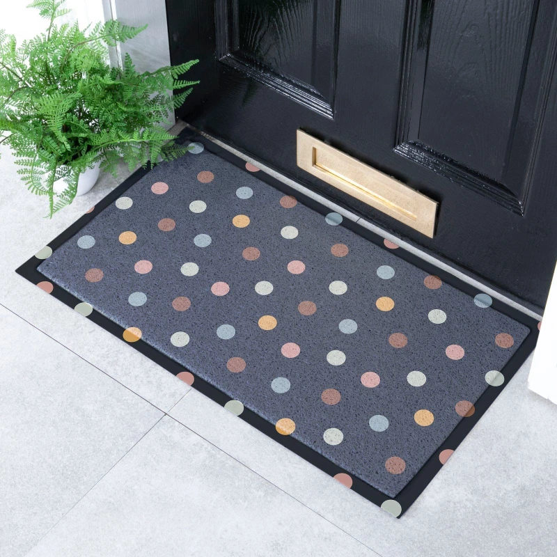 Image of Native Natural Black Polka Dots Doormat (70 X 40Cm)