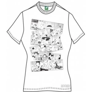 Image of Moomins Moomin Falls In Love? Comic Strip Ladies white T