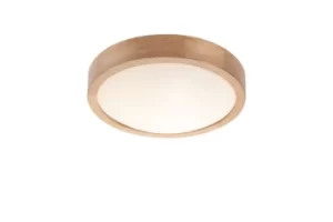 Image of Simple Flush Ceiling Light Oak, 1x E27