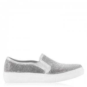 Image of Skechers Goldie Slip On Trainers Ladies - Silver