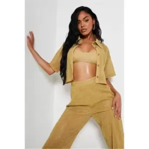 Image of I Saw It First Gold Glitter Over Shirt - Metallics