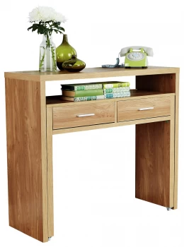 Image of Regis 2 Drawer Console Desk - Oak