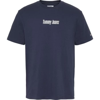 Image of Tommy Jeans Text Back Logo T Shirt - Twilight Navy