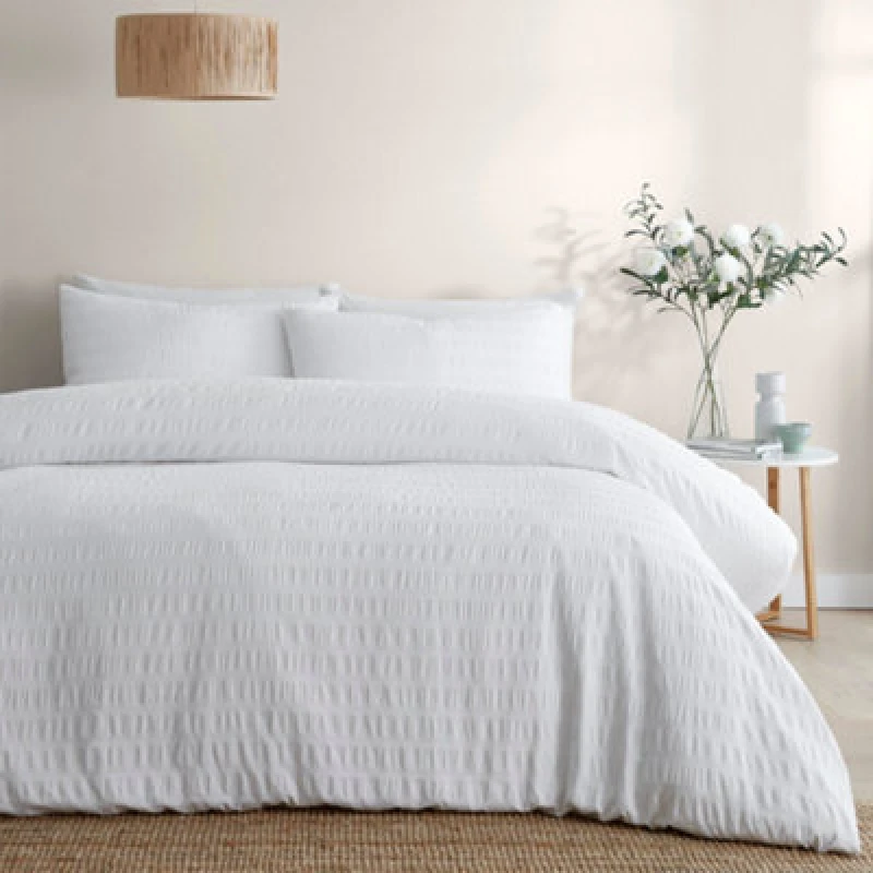 Image of Serene Honely Duvet Cover and Pillowcase Set White