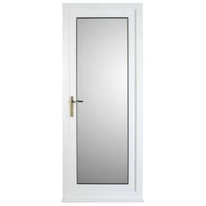 Image of White PVCu Fully Glazed External Back Door Frame Rh H2055mm W840mm