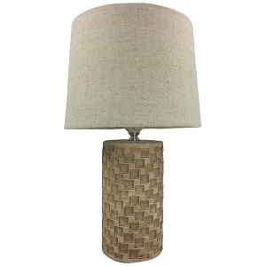 Image of Beige Tile Lamp And Shade 38cm