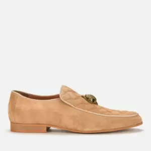 Image of Kurt Geiger London Mens Hugh Eagle Head Suede Loafers - Beige - UK 9