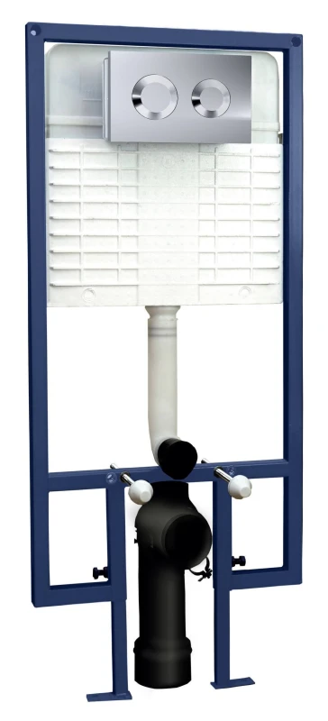 Image of Balterley Dual Flush Concealed Cistern Wall Hung Frame Push Button Plate Silver