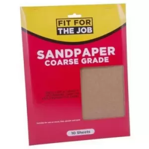 Image of FFJASP10C) Coarse Sandpaper Pack of 10 - Fit For The Job