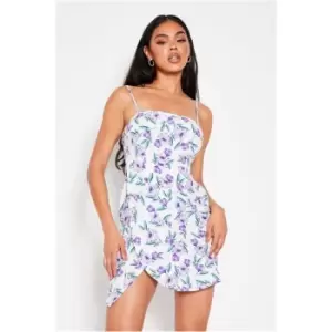 Image of I Saw It First Woven Floral Cami Strap Mini Dress - Purple
