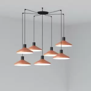 Image of Faro Lighting - Faro KOMBO - Cluster Pendant Ceiling Light Orange, E27
