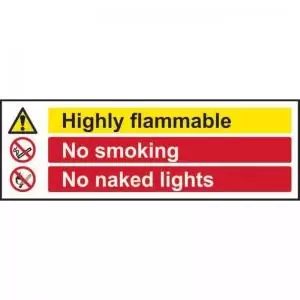 Image of Highly Flammable No Smoking No Naked Lights’ Sign; Non