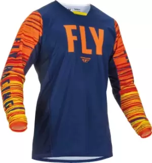 Image of Fly Racing Kinetic Wave Motocross Jersey, blue-orange, Size S, blue-orange, Size S