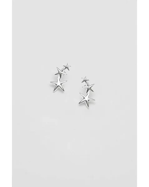 Image of Simply Silver Star Climber Earrings