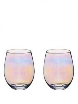 Image of Kitchencraft Iridescent 600ml Tumbler Glasses ; Set Of 2