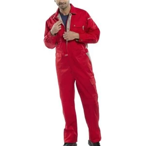 Image of Click Premium Boilersuit 250gsm Polycotton Size 48 Red Ref CPCRE48 Up