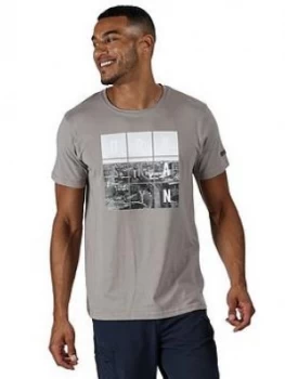 Image of Regatta Cline Logo T-Shirt, Grey, Size S, Men