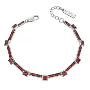 Image of Sterling Silver Burgundy Princess Crystal Tennis Bracelet