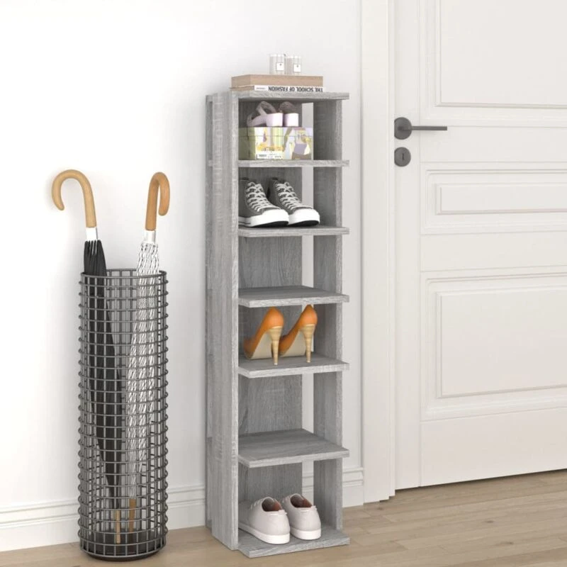 Image of VIDAXL Shoe Rack Grey Sonoma 27.5x27x102cm Engineered Wood Vidaxl 8720286956519
