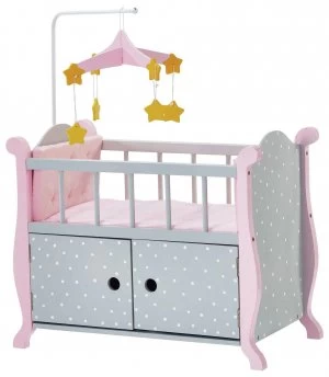 Image of Olivias Little World Polka Dots Doll Furniture Nursery Bed.