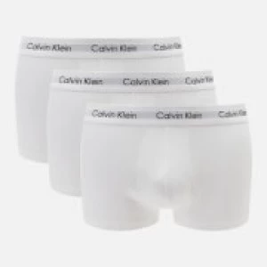 Image of Calvin Klein Mens 3 Pack Low Rise Trunk Boxers - White - XL