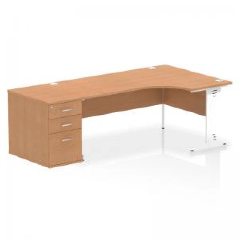 Image of Dynamic Office Solutions Impulse 1800mm Cable Managed Right Crescent Desk Workstation I004145