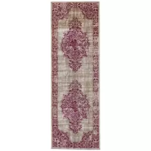 Image of Origins Saville Rug Grey And Raspberry 67 x 200cm